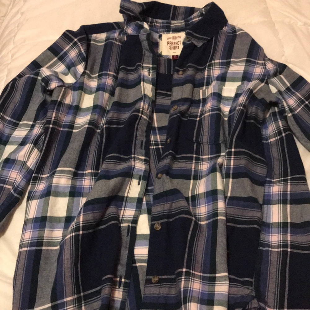 Navy and White flannel